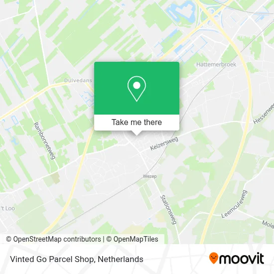 Vinted Go Parcel Shop map