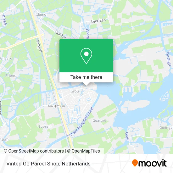 Vinted Go Parcel Shop map