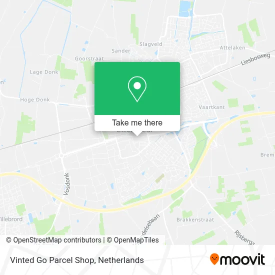 Vinted Go Parcel Shop map