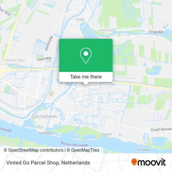 Vinted Go Parcel Shop map