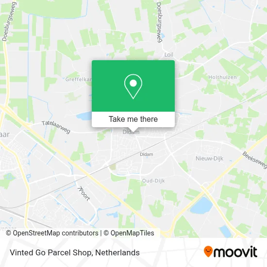 Vinted Go Parcel Shop map