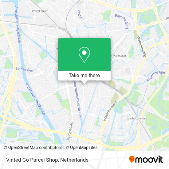 Vinted Go Parcel Shop map