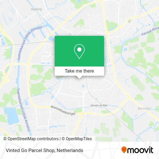 Vinted Go Parcel Shop map