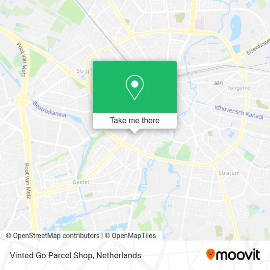Vinted Go Parcel Shop map
