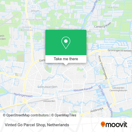 Vinted Go Parcel Shop map