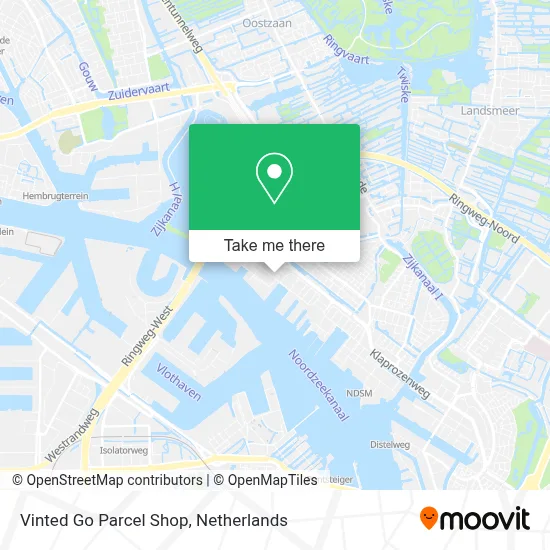 Vinted Go Parcel Shop map