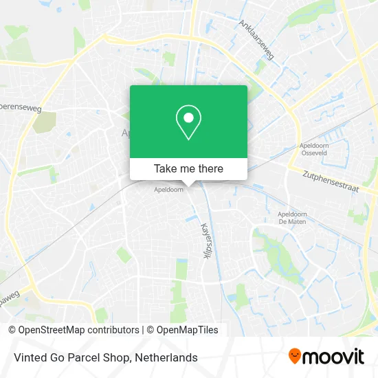 Vinted Go Parcel Shop map