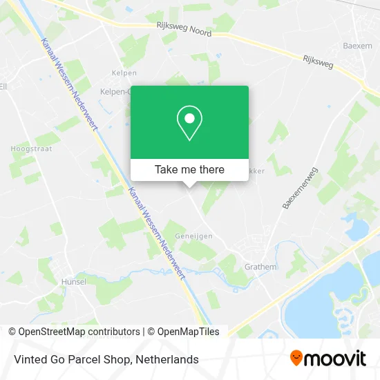 Vinted Go Parcel Shop map