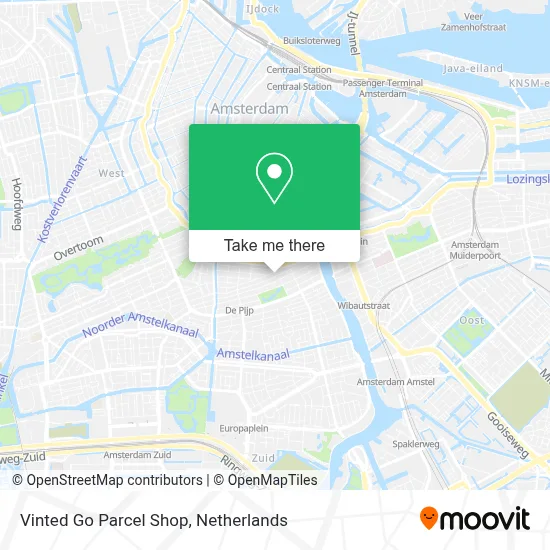 Vinted Go Parcel Shop map