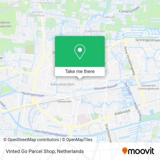 Vinted Go Parcel Shop map