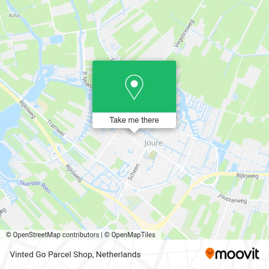 Vinted Go Parcel Shop map
