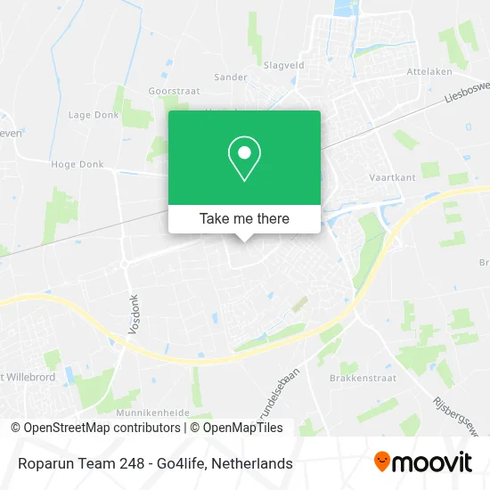 Roparun Team 248 - Go4life map