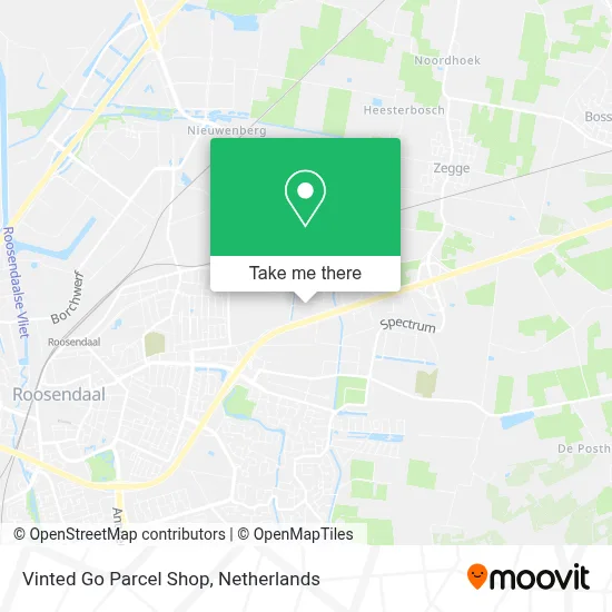 Vinted Go Parcel Shop map