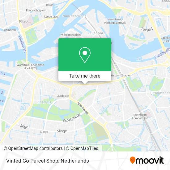 Vinted Go Parcel Shop map