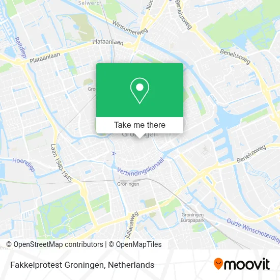 Fakkelprotest Groningen map