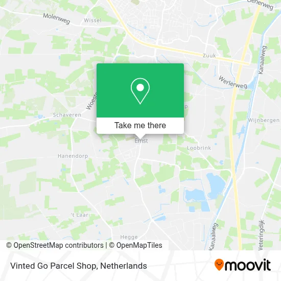 Vinted Go Parcel Shop map