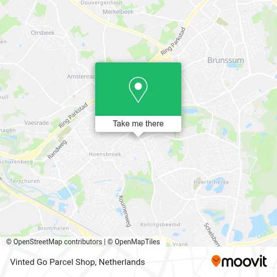 Vinted Go Parcel Shop map