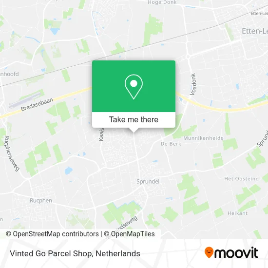 Vinted Go Parcel Shop map