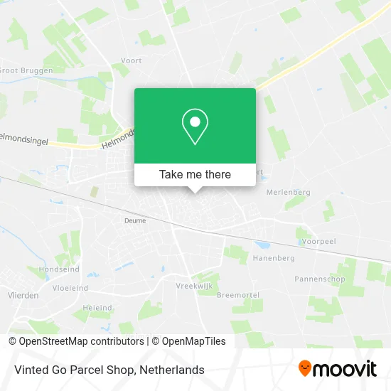 Vinted Go Parcel Shop map