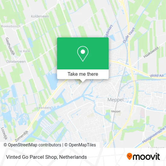 Vinted Go Parcel Shop map