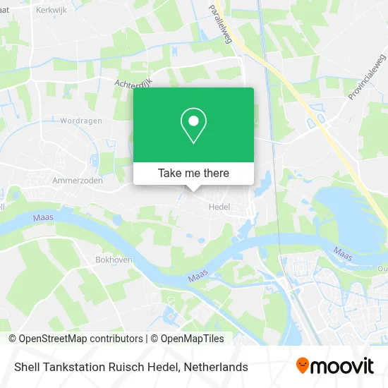 Shell Tankstation Ruisch Hedel map