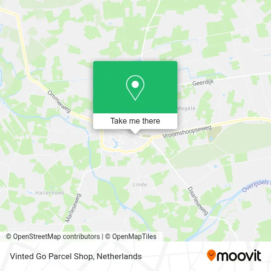 Vinted Go Parcel Shop map