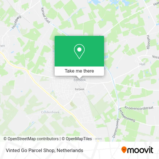 Vinted Go Parcel Shop map