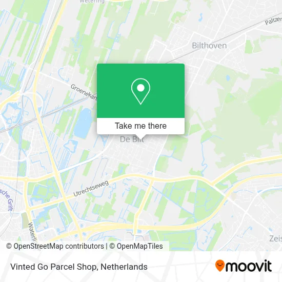 Vinted Go Parcel Shop map