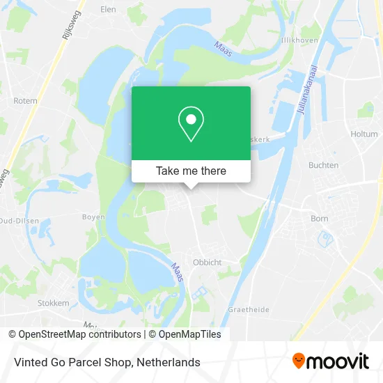 Vinted Go Parcel Shop map