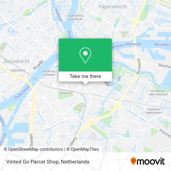 Vinted Go Parcel Shop map