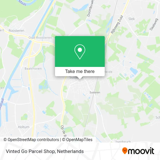Vinted Go Parcel Shop map