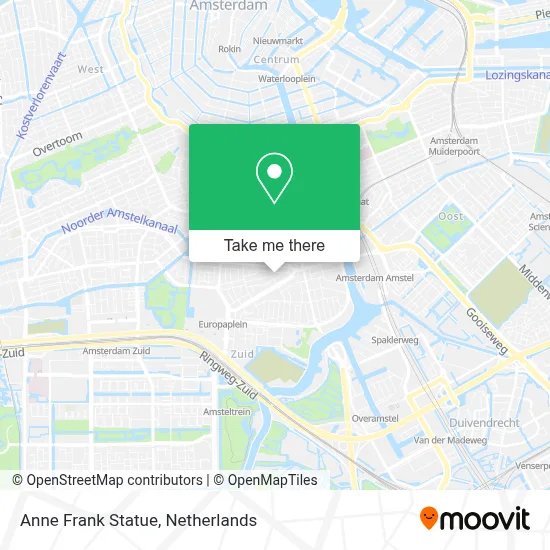 Anne Frank Statue map