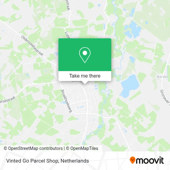 Vinted Go Parcel Shop map