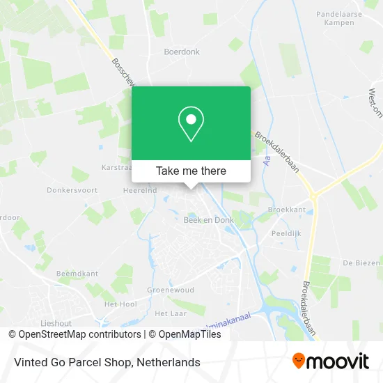 Vinted Go Parcel Shop map