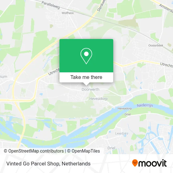 Vinted Go Parcel Shop map