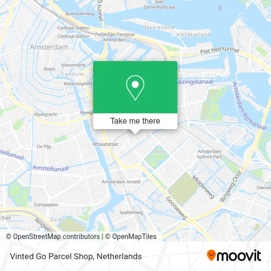 Vinted Go Parcel Shop map