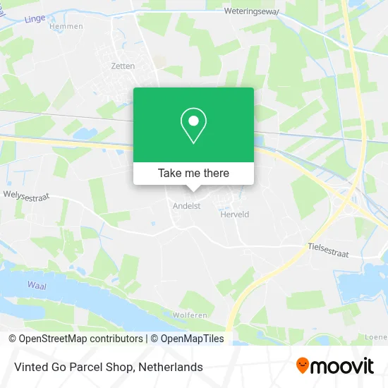 Vinted Go Parcel Shop map