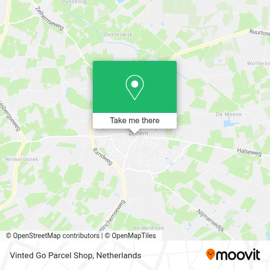 Vinted Go Parcel Shop map