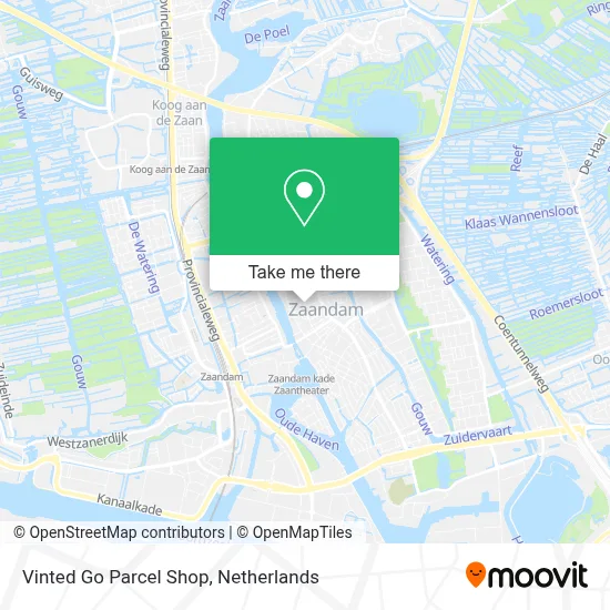 Vinted Go Parcel Shop map