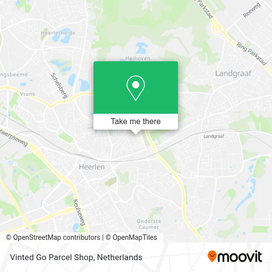 Vinted Go Parcel Shop map