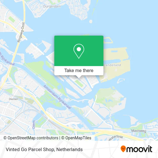 Vinted Go Parcel Shop map
