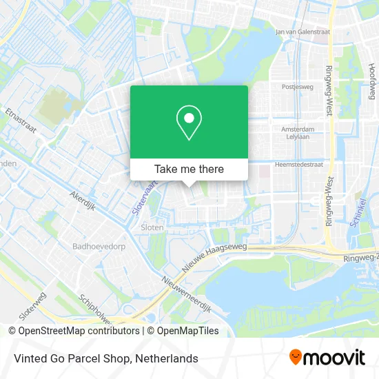 Vinted Go Parcel Shop map