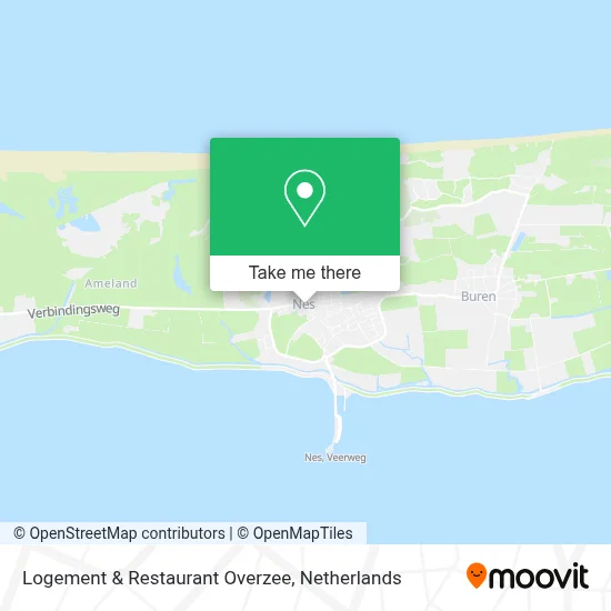Logement & Restaurant Overzee map