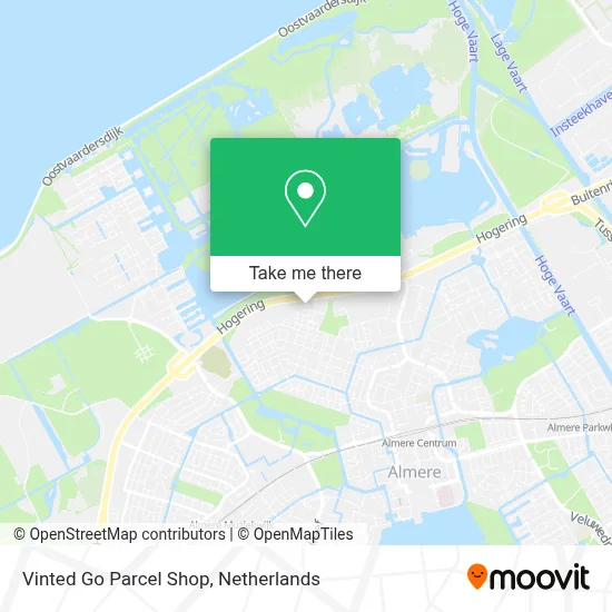 Vinted Go Parcel Shop map