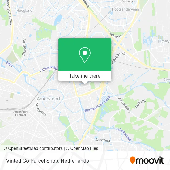 Vinted Go Parcel Shop map
