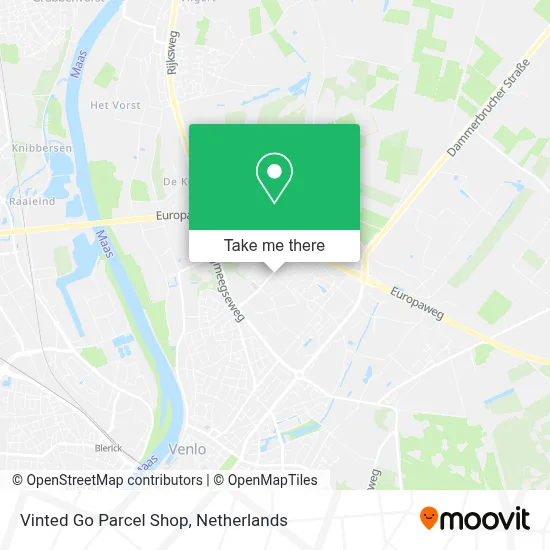 Vinted Go Parcel Shop map