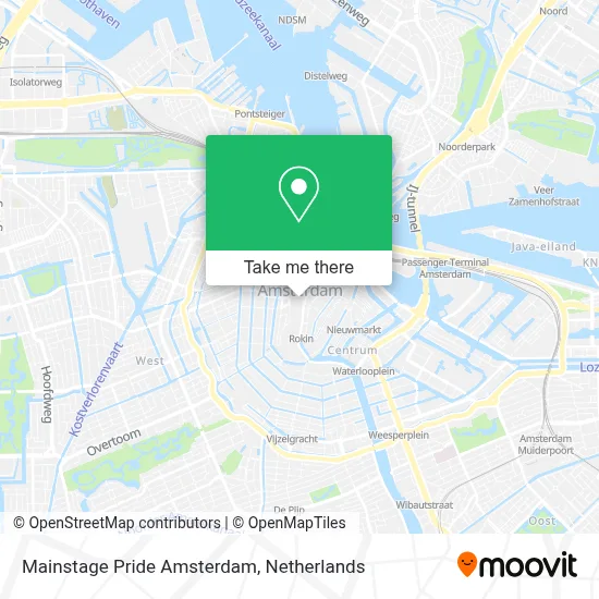Mainstage Pride Amsterdam map