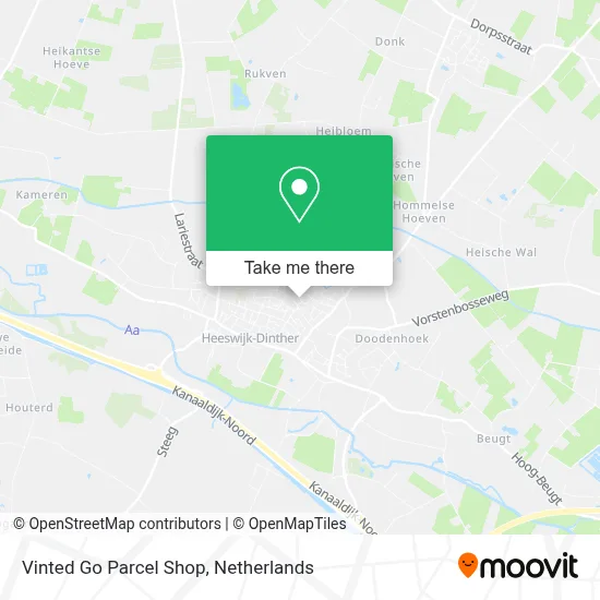 Vinted Go Parcel Shop map