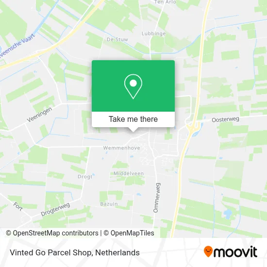 Vinted Go Parcel Shop map