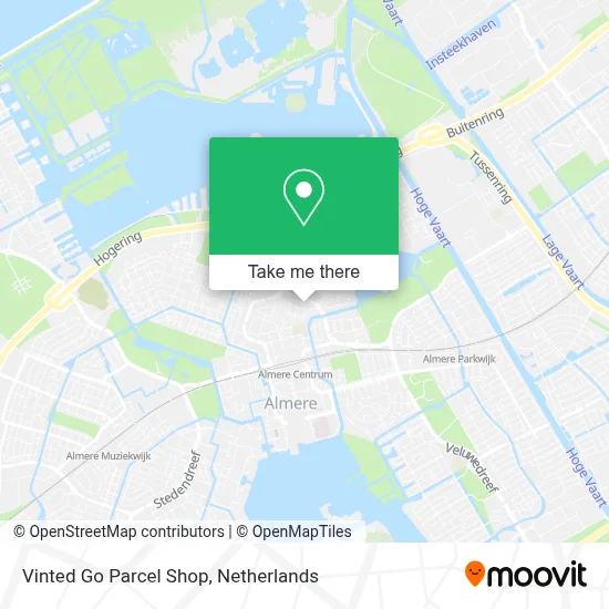 Vinted Go Parcel Shop map